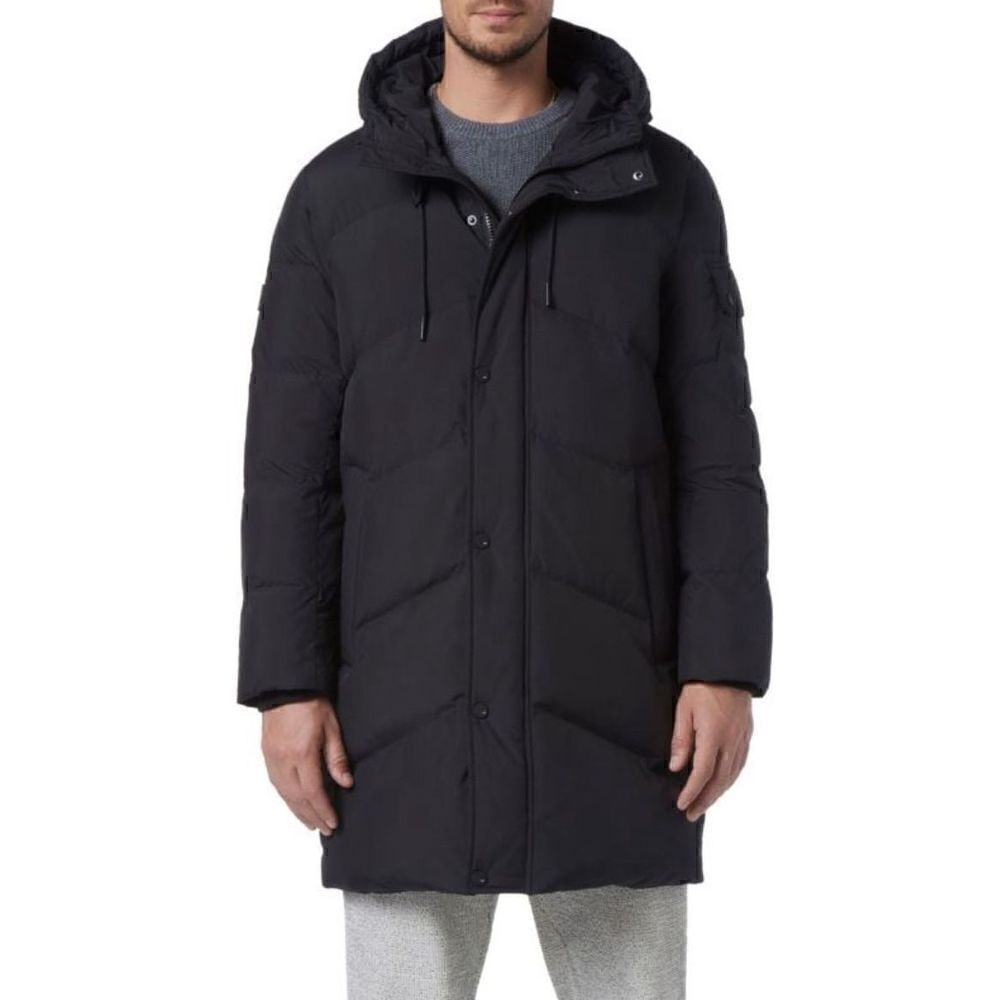 ANDREW MARC Sullivan Down Hooded Puffer Parka in Black NWT Size Small